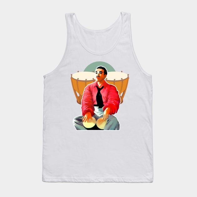 Latino musician man playing drum Tank Top by Marccelus